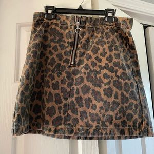 Cheetah print mini skirt